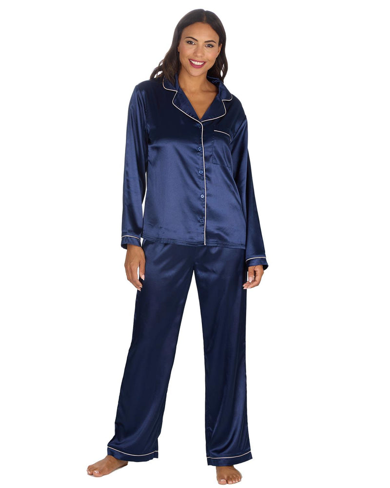 Slumber Party Womens Satin Long Pyjamas