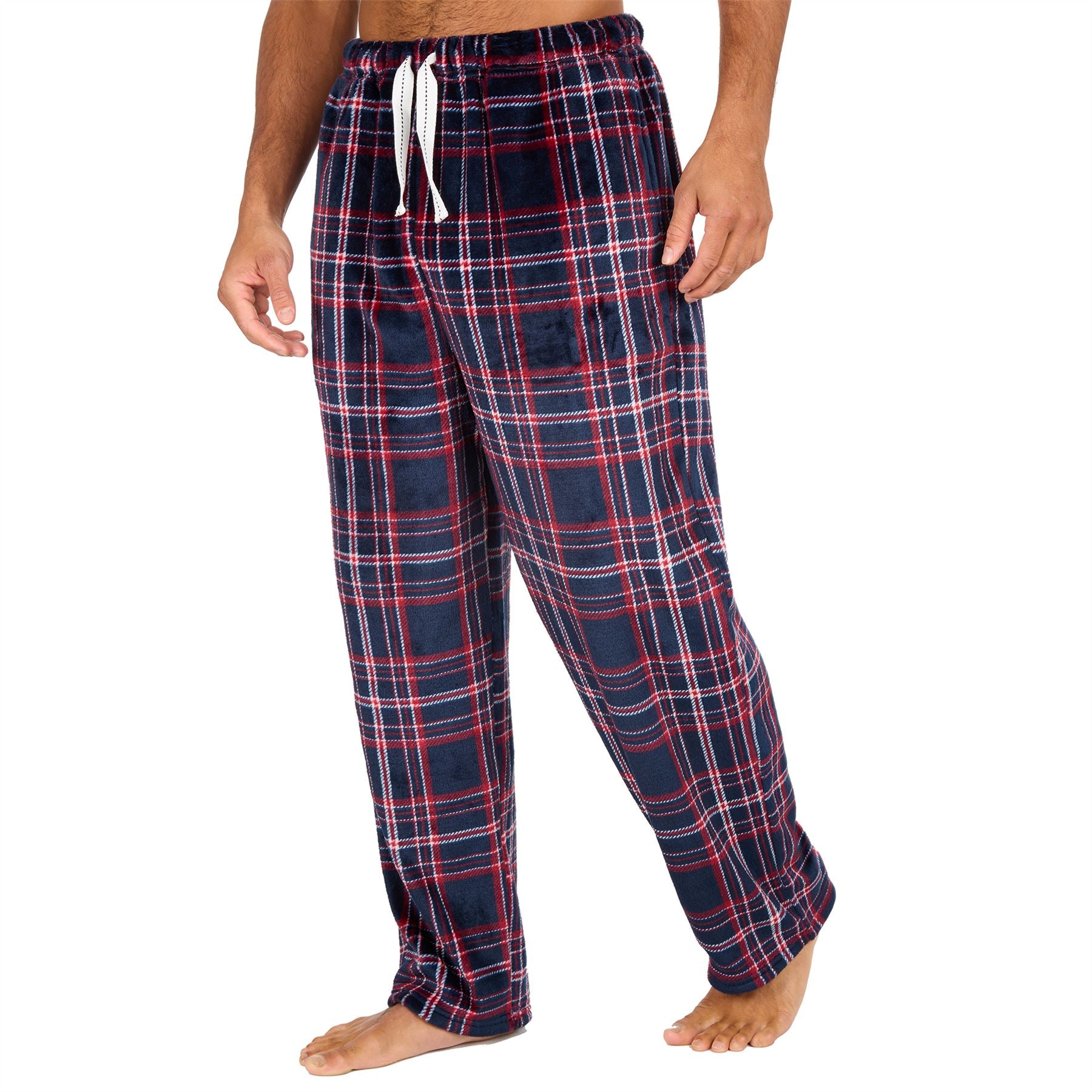 Cargo Bay Mens Polished Fleece Check Lounge Pants