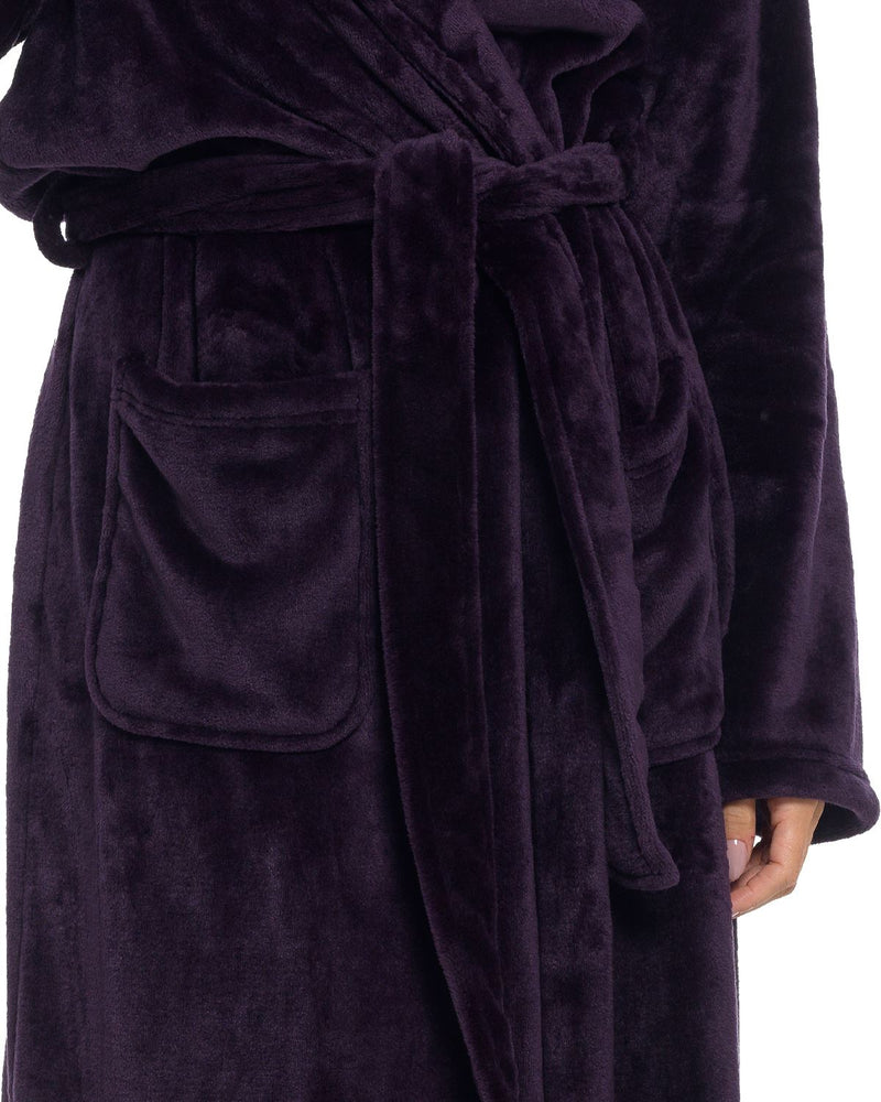 Slumber Hut Womens Flannel Fleece Hooded Dressing Gown