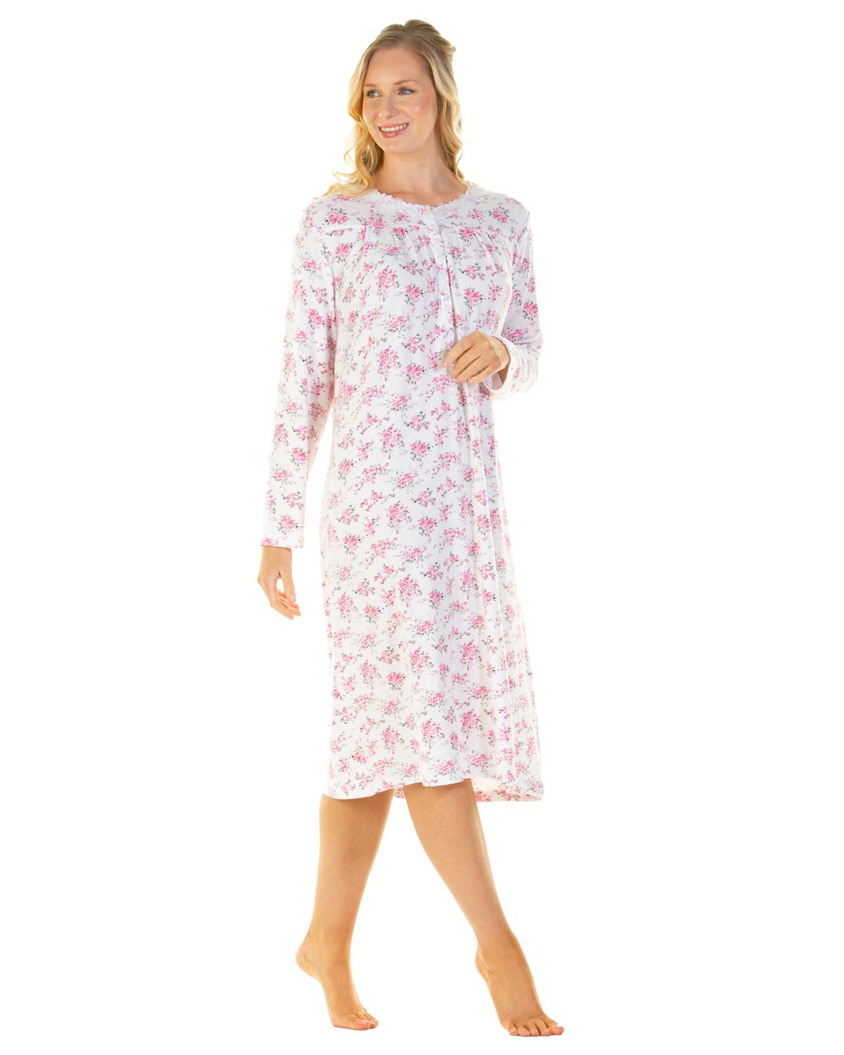 La Marquise Womens Elizabeth Cloudknit Floral Nightie