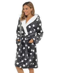 Slumber Hut Womens Grey Star Print Dressing Gown