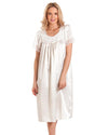 Lady Olga Womens Satin Short Sleeve Nightdress