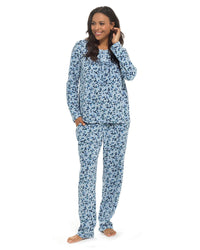 Wolf & Harte Womens Polar Fleece Floral Pyjamas