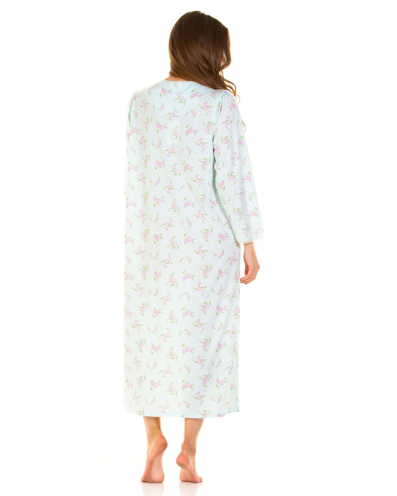 La Marquise Womens Primrose in Bloom Jersey 50" Long Sleeve Nightie