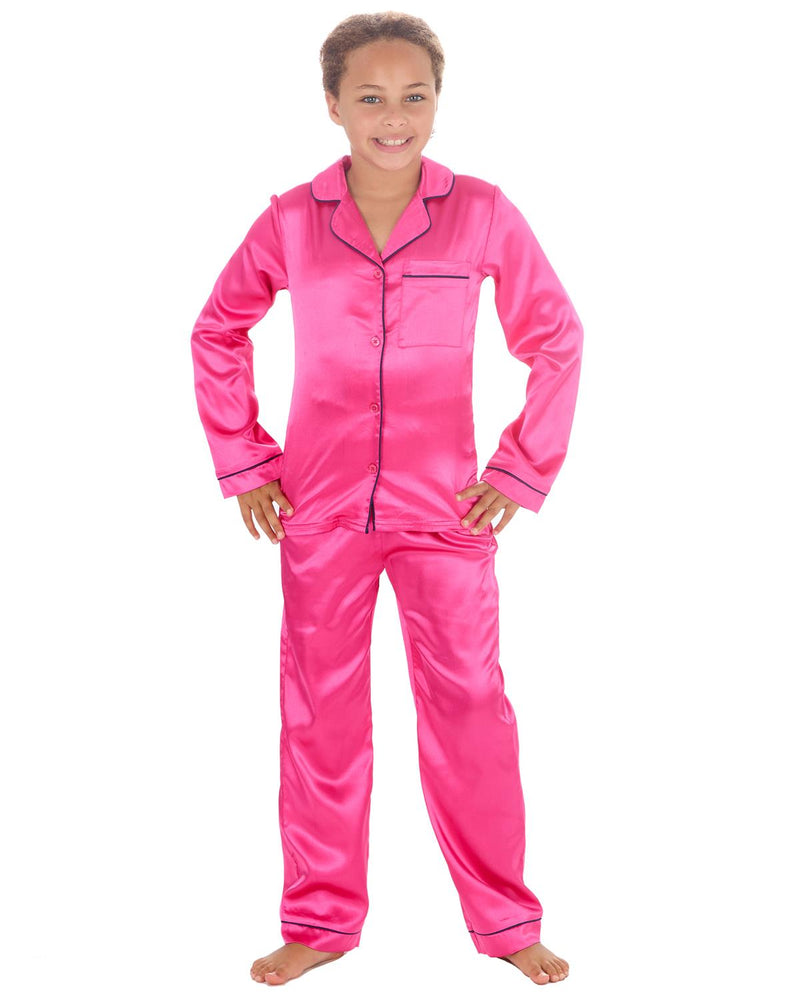 Slumber Party Girls Satin Long Pyjamas