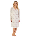 Slenderella Womens Printed Long Sleeve Jersey Nightie