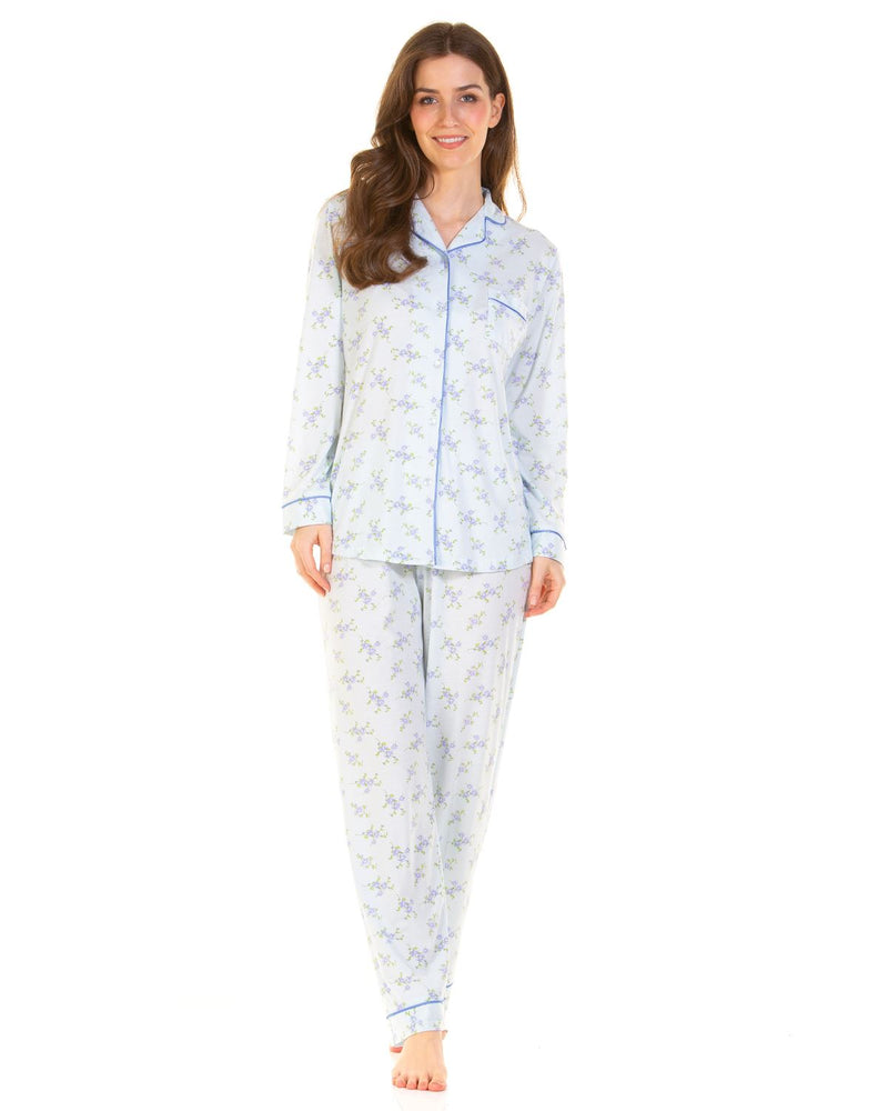 La Marquise Womens Primrose in Bloom Jersey Button Pyjamas