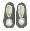 Bramble Womens Grey Knit Ballerina Slippers