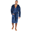 Pierre Roche Mens Polished Hooded Dressing Gown