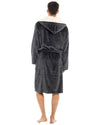 Mens Polished Fleece Sherpa Trim Dressing Gown