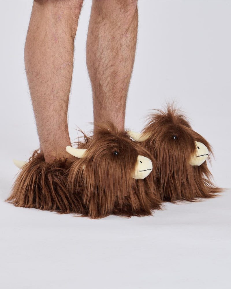 Loungeable Adults Highland Cow Slippers