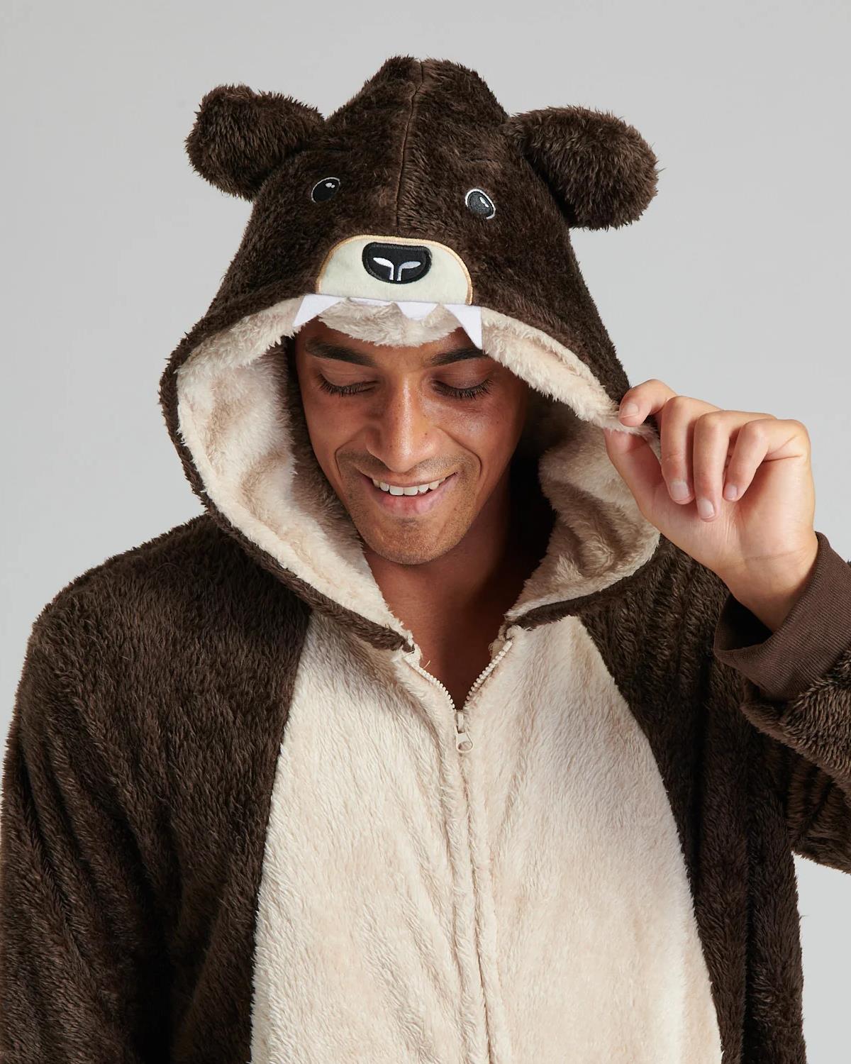 Loungeable Mens Brown Bear Onesie