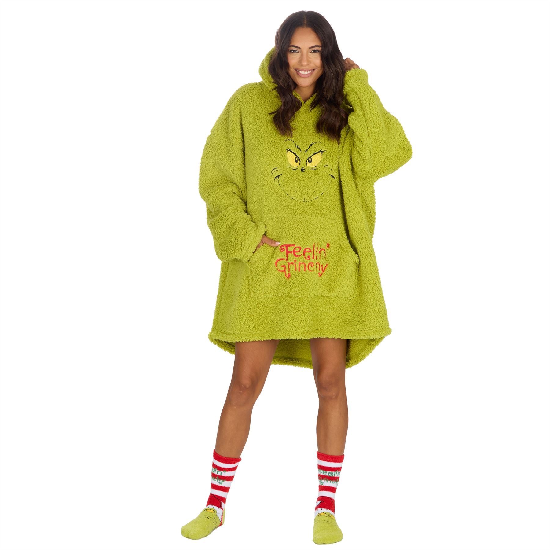 The Grinch Adults Oversized Sherpa Hoodie