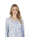 Slenderella Womens 45" Long Sleeve Woven Cotton Nightie