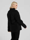 Pistachio Womens Black Borg 1/4 Zip Jumper