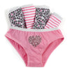 5 Pairs Girls Briefs Pink Leopard