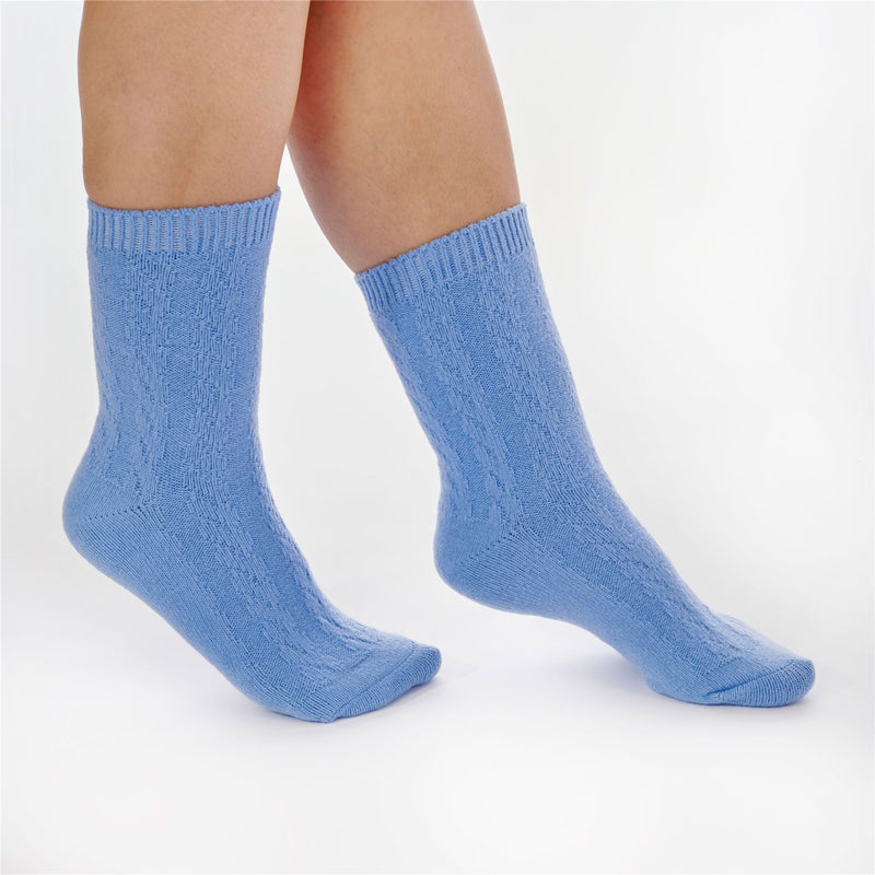 Slenderella Womens Super Soft Cable Knit Bed Socks