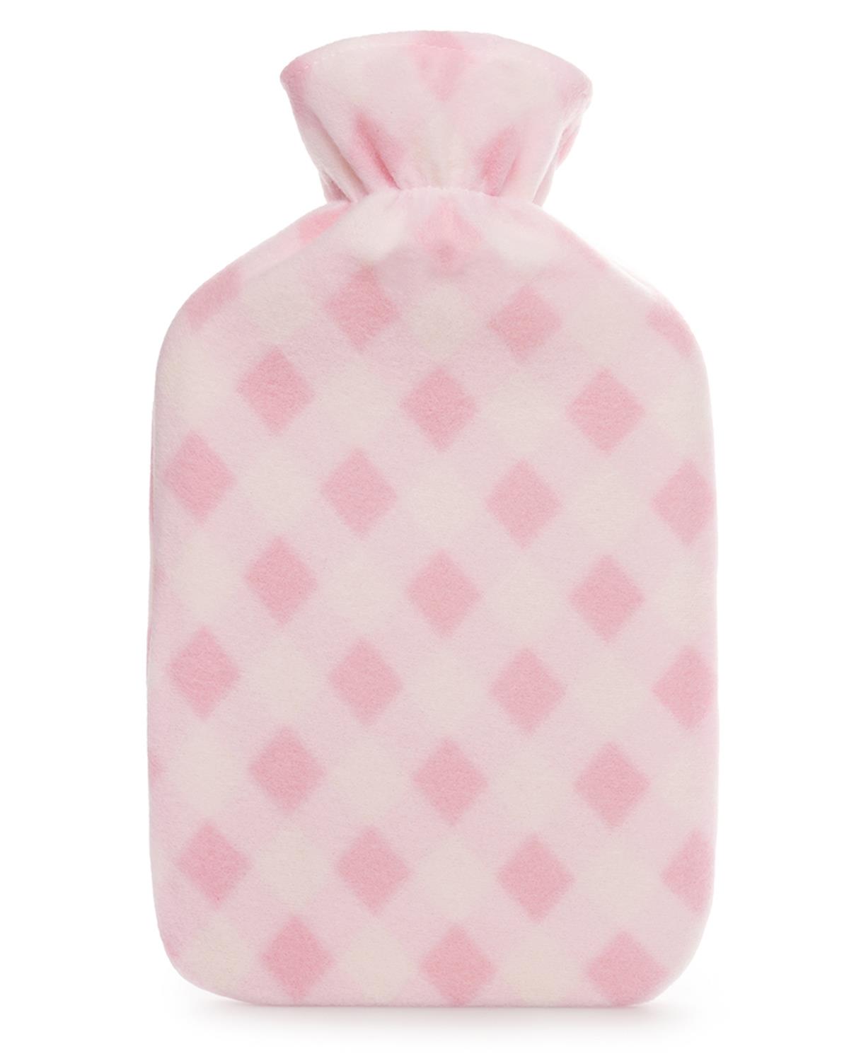 Pink Diamond Print Hot Water Bottle