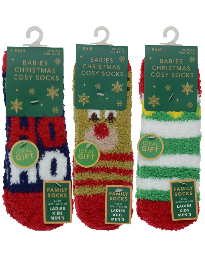 3 Pairs Babies Christmas Cosy Socks