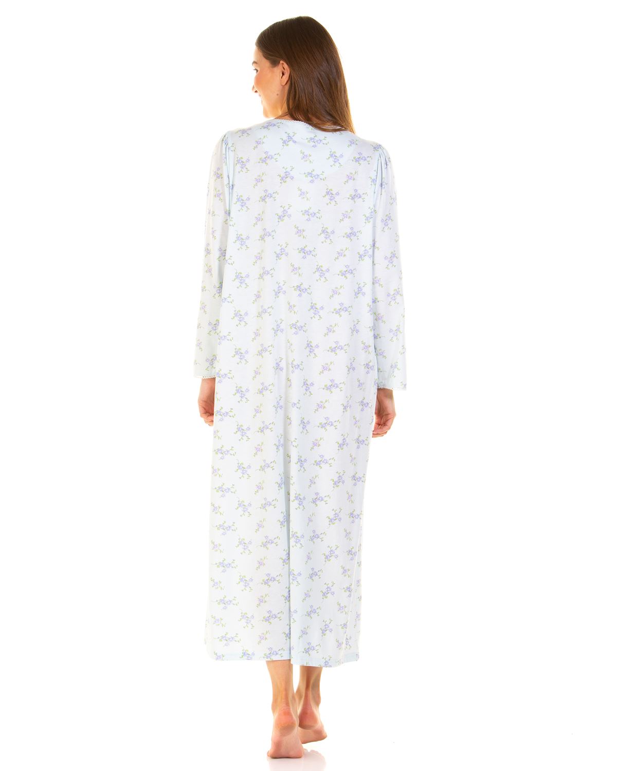 La Marquise Womens Primrose in Bloom Jersey 50" Long Sleeve Nightie