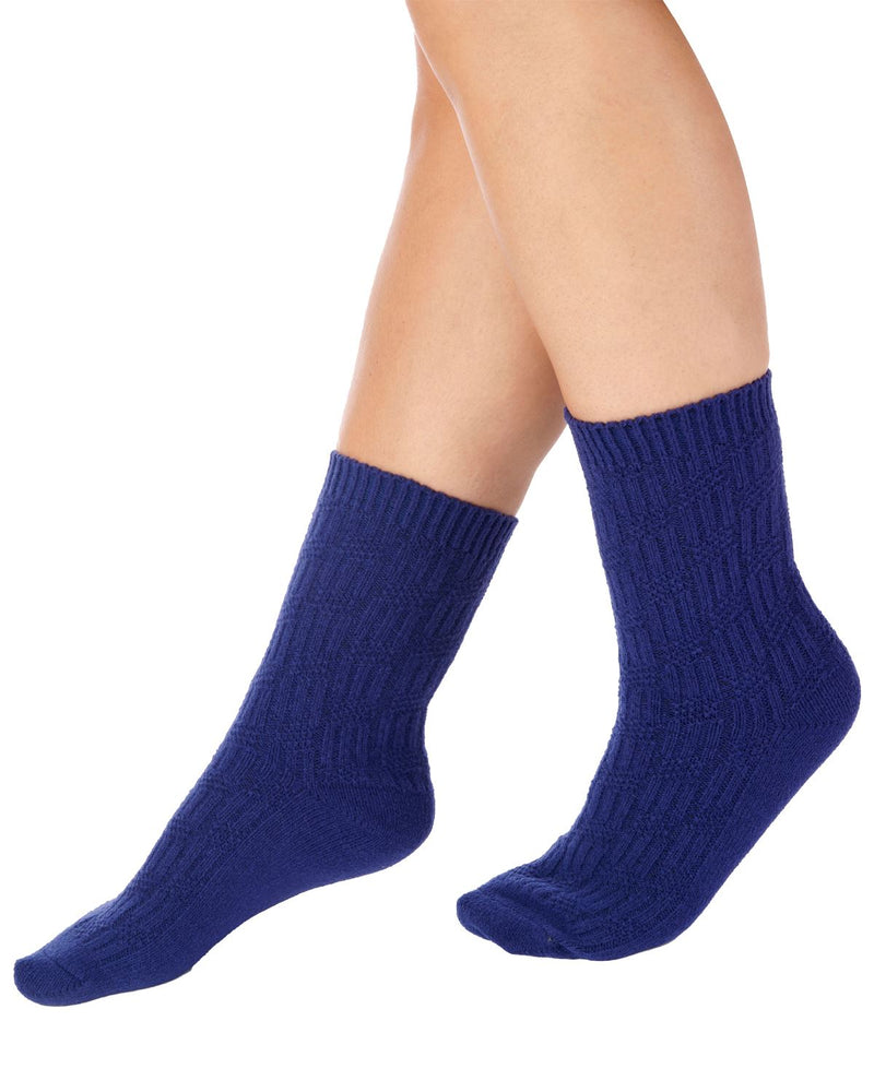 Slenderella Womens Textured Rib Bed Socks