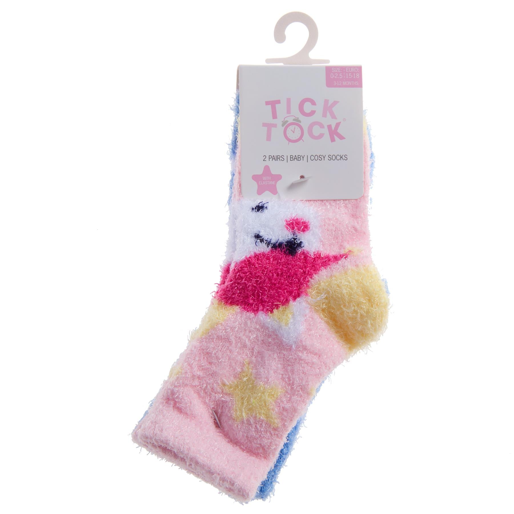 4 Pairs Baby Girls Unicorn & Rainbow Cosy Socks