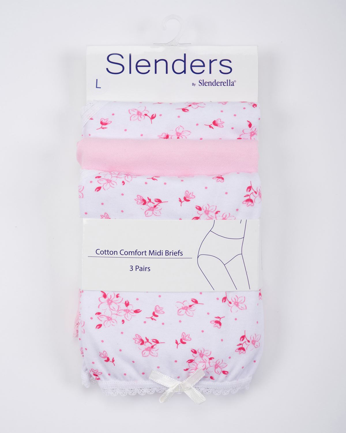 Slenders by Slenderella Womens 3 Pack Cotton Midi Brief