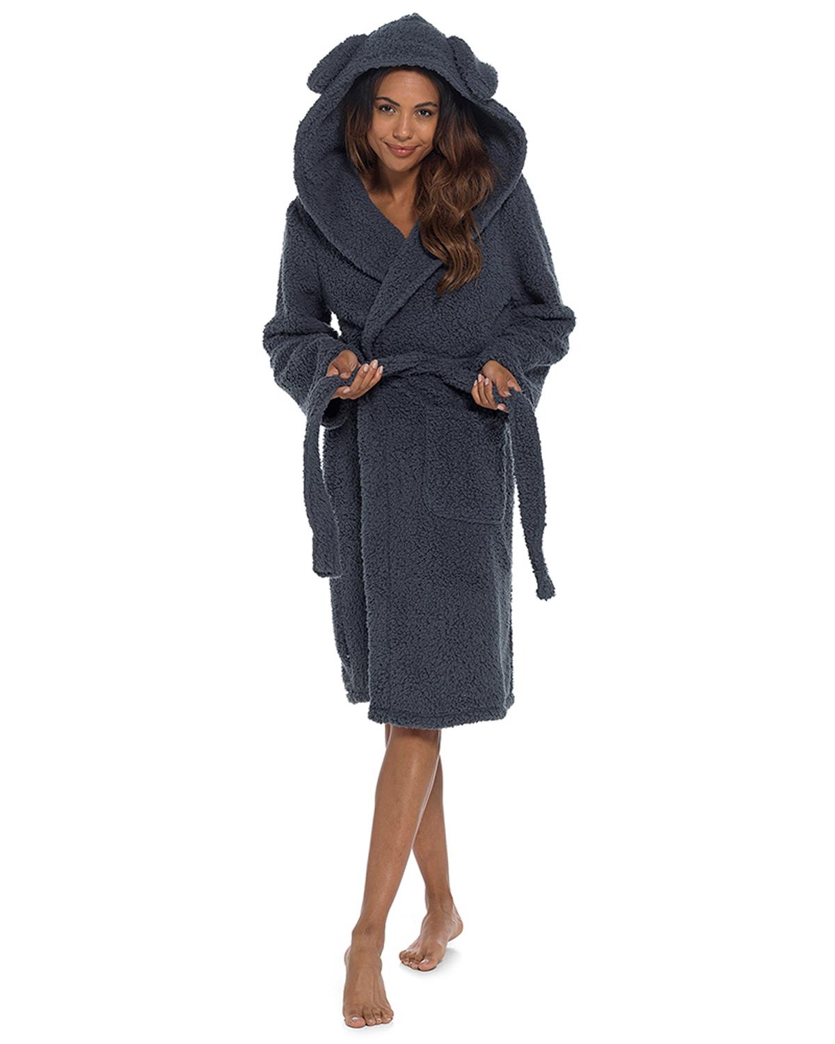 Foxbury Womens Dog Sherpa Fleece Dressing Gown