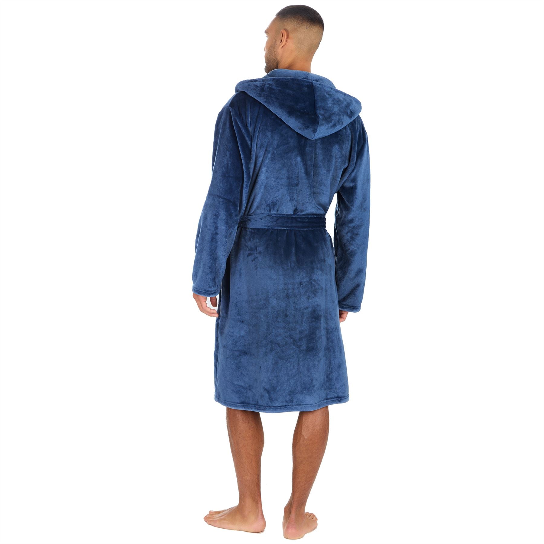 Pierre Roche Mens Polished Hooded Dressing Gown