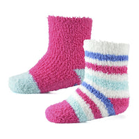 4 Pairs Baby Girls Pink Stripe Cosy Socks