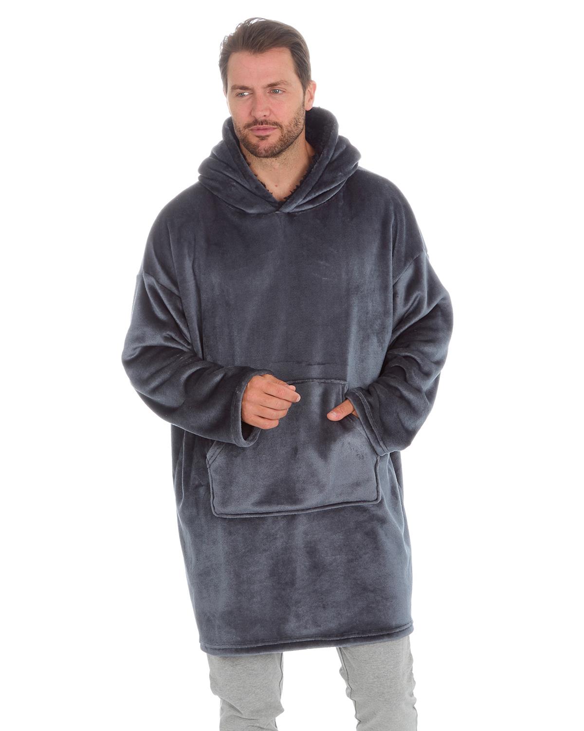 Huggable Mens Polished Fleece Oversized Hoodie Slumber Hut