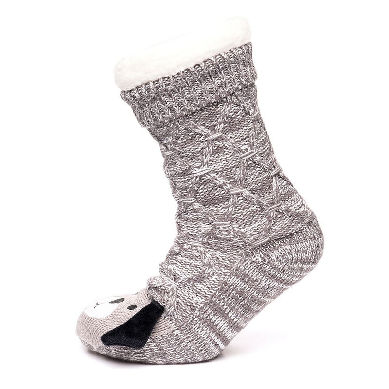 Foxbury Womens Sherpa Lined Dog Slipper Socks