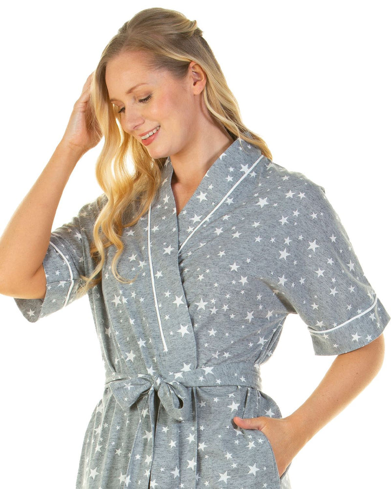 La Marquise Womens Heather Stars Robe