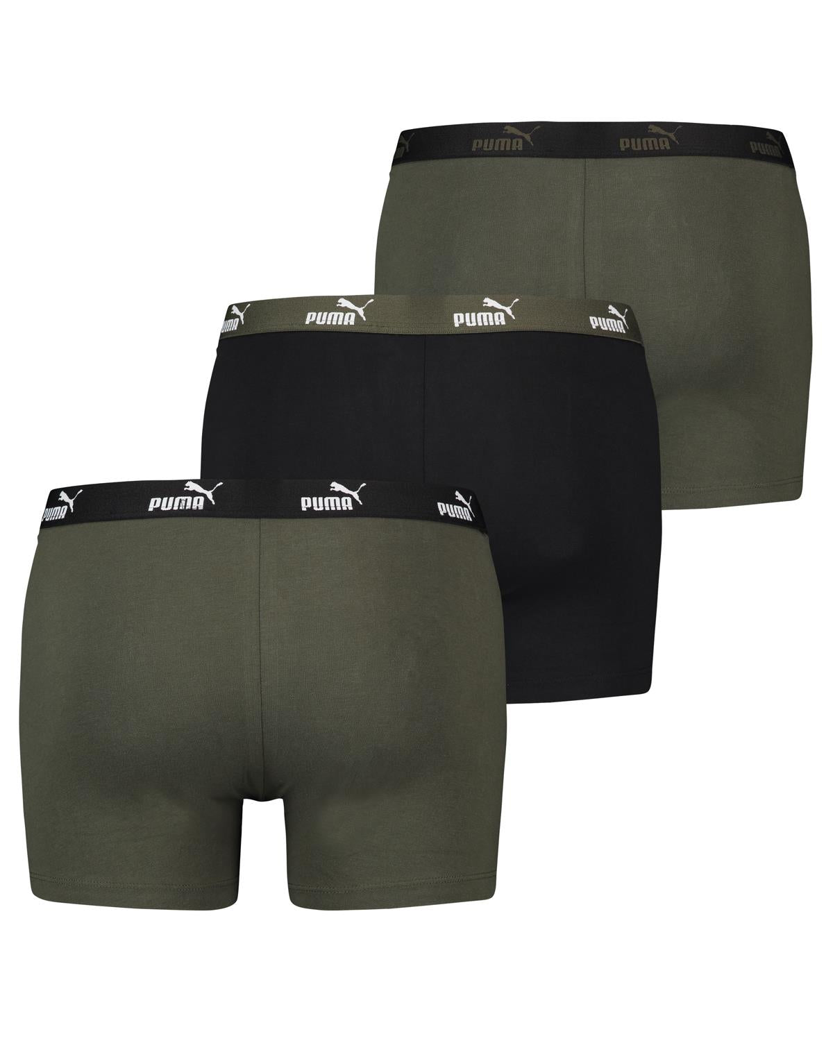 Puma Mens 3 Pack Cotton Solid Boxer Shorts