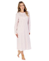 Slenderella Womens 45" Long Sleeve Interlock Cotton Nightie