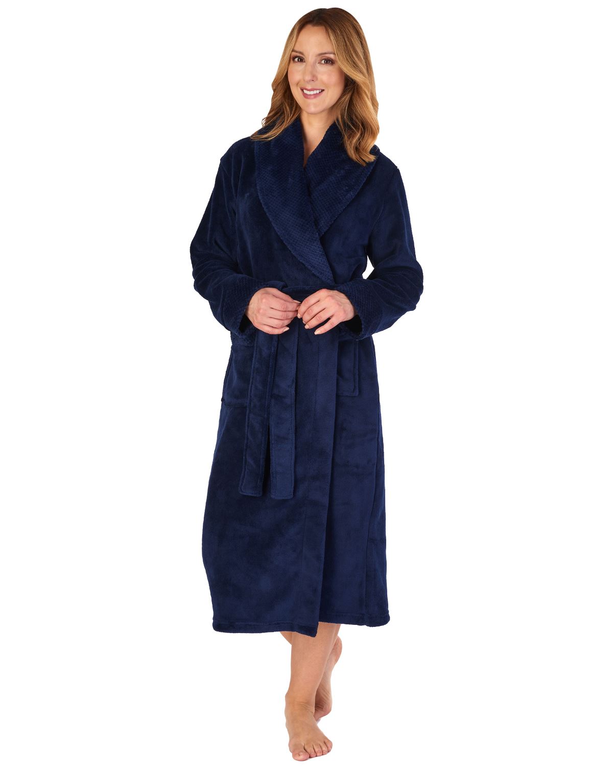 Slenderella Womens 46" Mini Waffle Dressing Gown