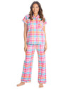 Forever Dreaming Womens Check Print Button Pyjamas