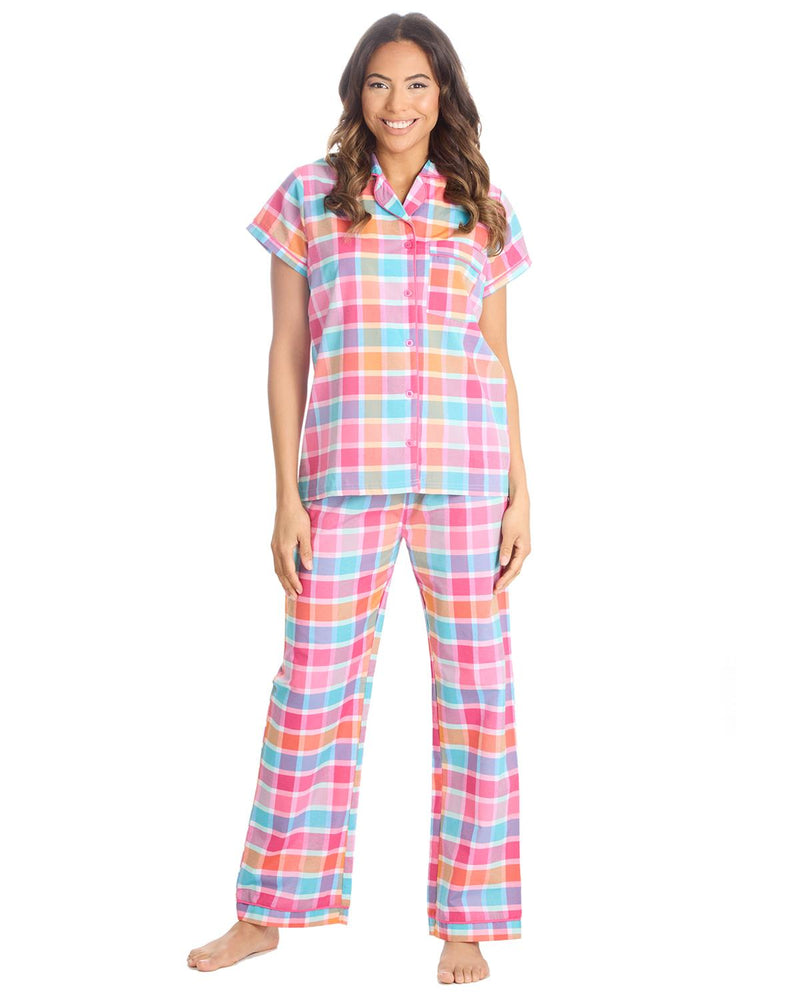 Forever Dreaming Womens Check Print Button Pyjamas