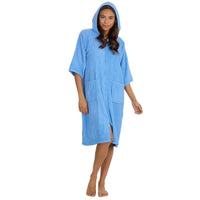 Forever Dreaming Womens Hooded Zip Towelling Bathrobe