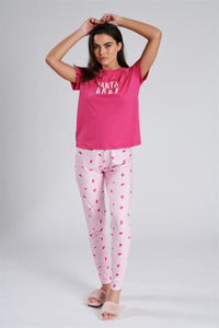 Loungeable Womens Pink Santa Baby Christmas Pyjamas