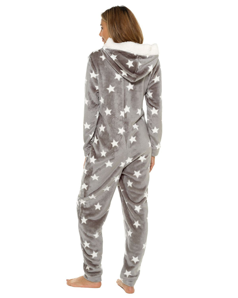 Slumber Hut Womens Grey Star Print Onesie