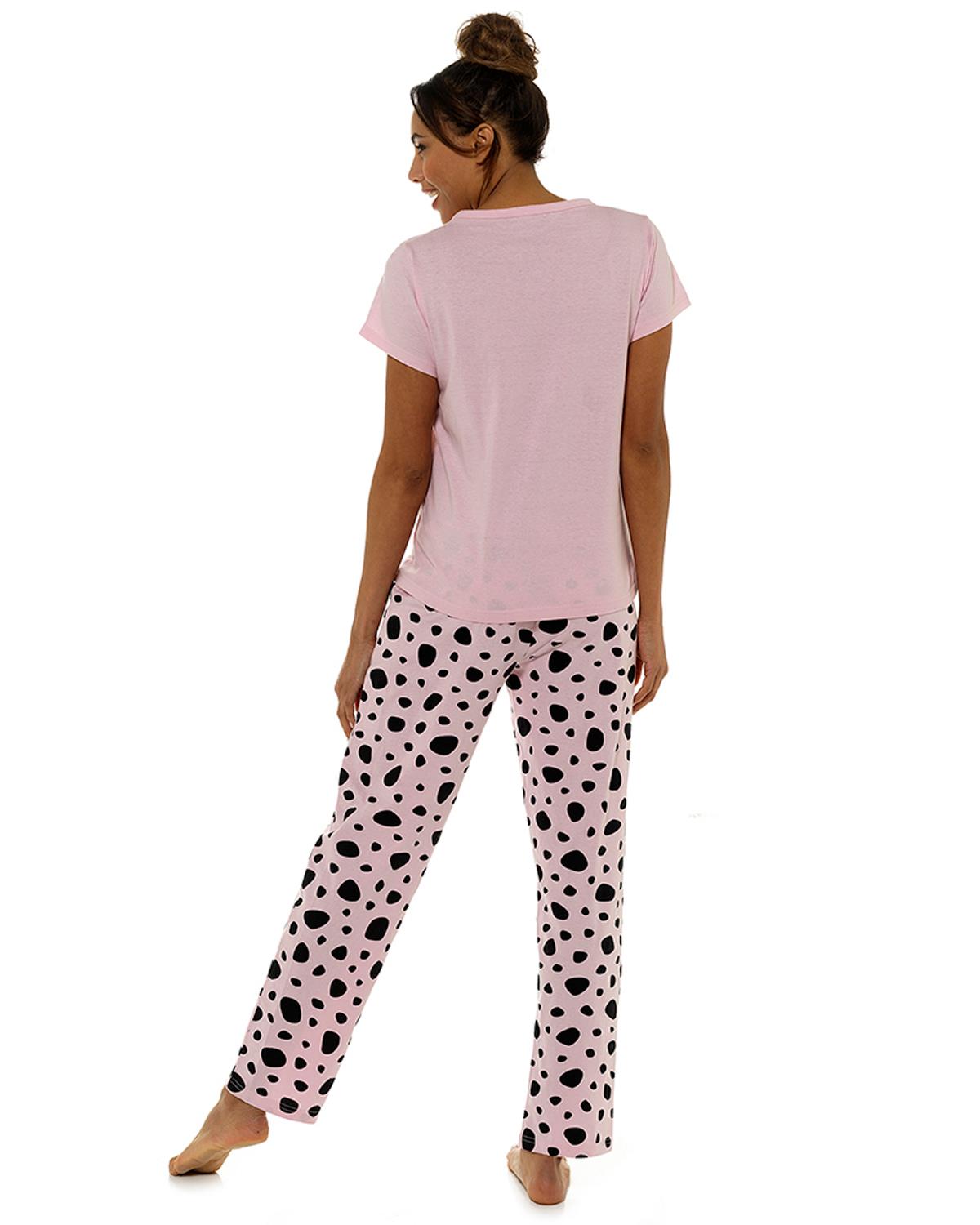 Foxbury Womens Pink Dalmation Pyjamas