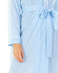 La Marquise Womens Cotton Dots Robe