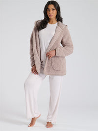 Loungeable Womens Button Snuggle Fleece Cardigan