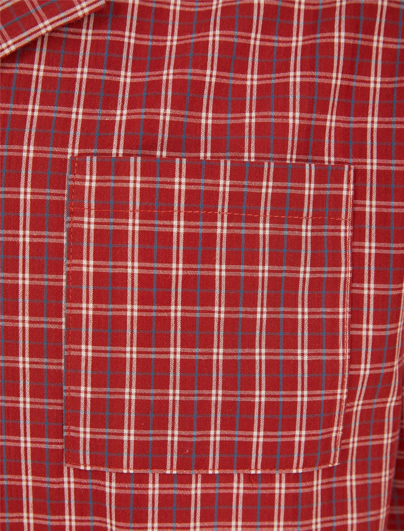 Walker Reid Mens 100% Woven Cotton Check Pyjamas