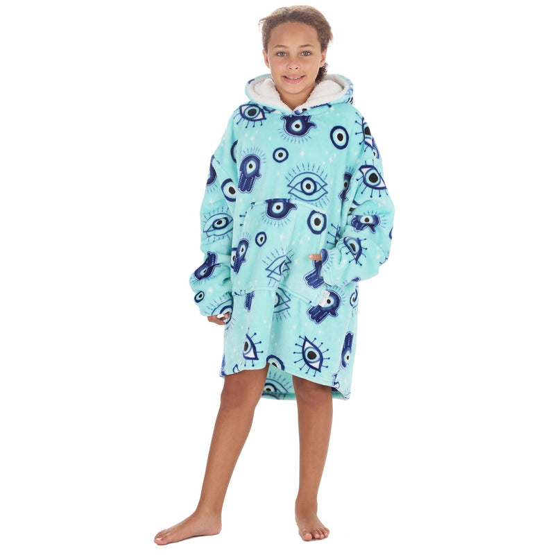 Huggable Kids Aqua Protective Eye Snuggle Hoodie