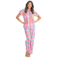 Forever Dreaming Womens Check Print Button Pyjamas