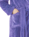 Slenderella Womens 46" Chevron Embossed Fleece Hooded Dressing Gown