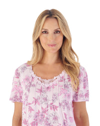 Slenderella Womens Floral Jersey Pyjamas