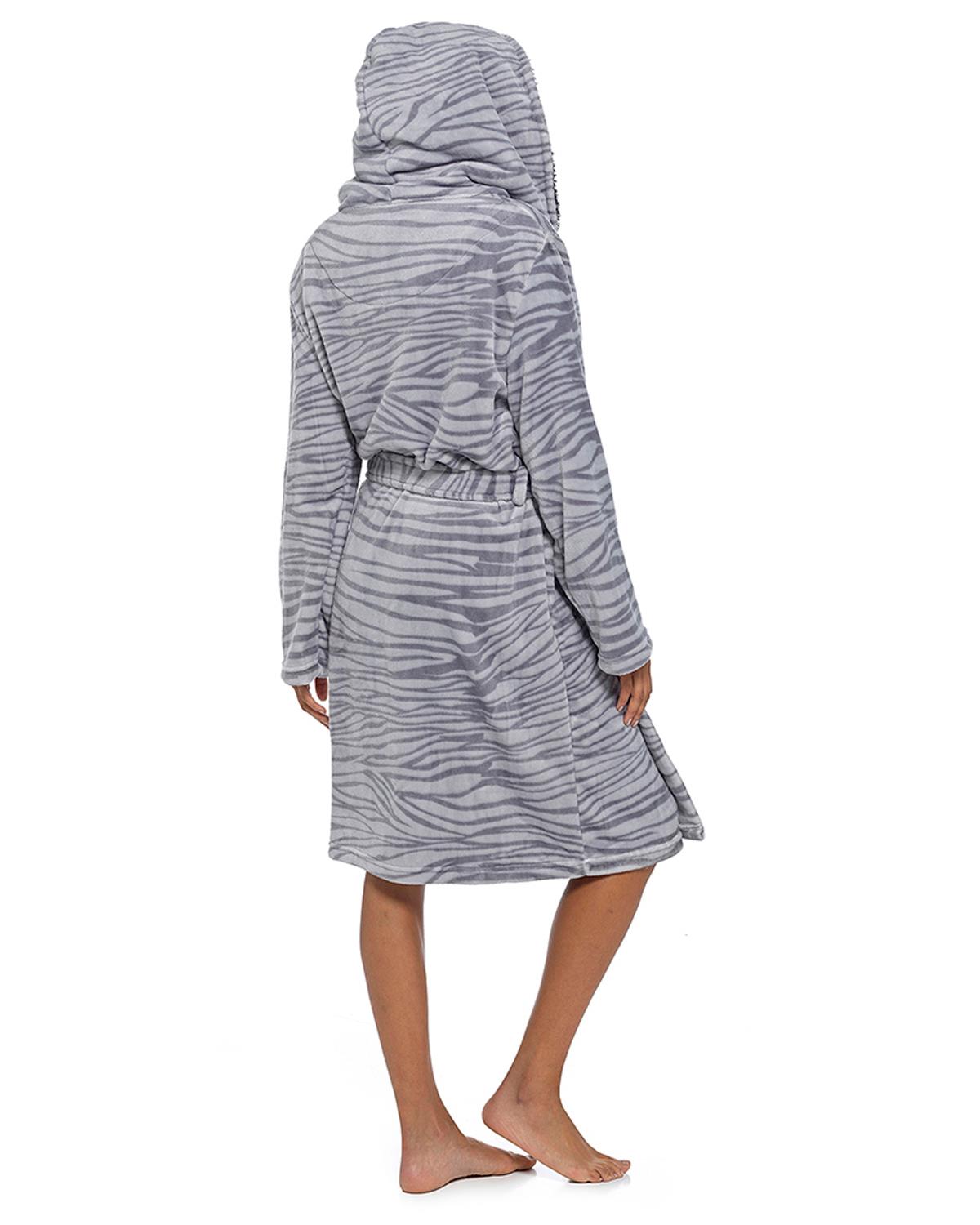 Wolf & Harte Womens Zebra Print Dressing Gown